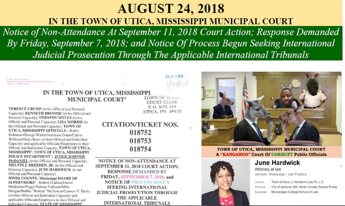 082418 UIE Notice Of NonAttendance Utica Court Matter